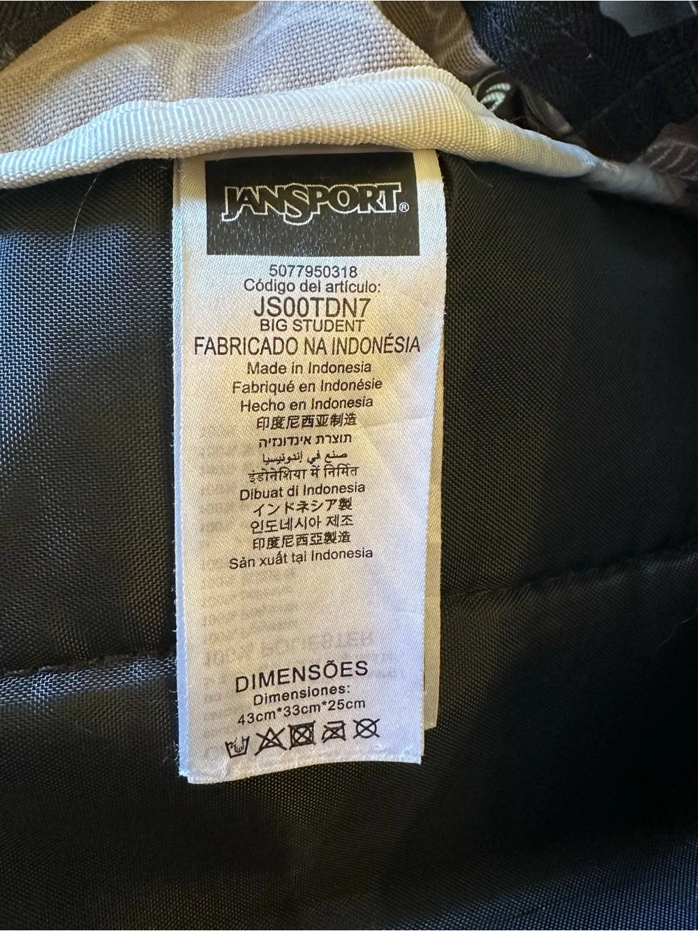 JANSPORT Black White Emoji Print Big Student Backpack